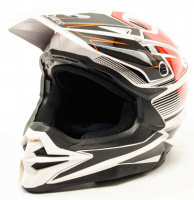 Шлем кроссовый HIZER J6803 #1 (L) WHITE/ORANGE