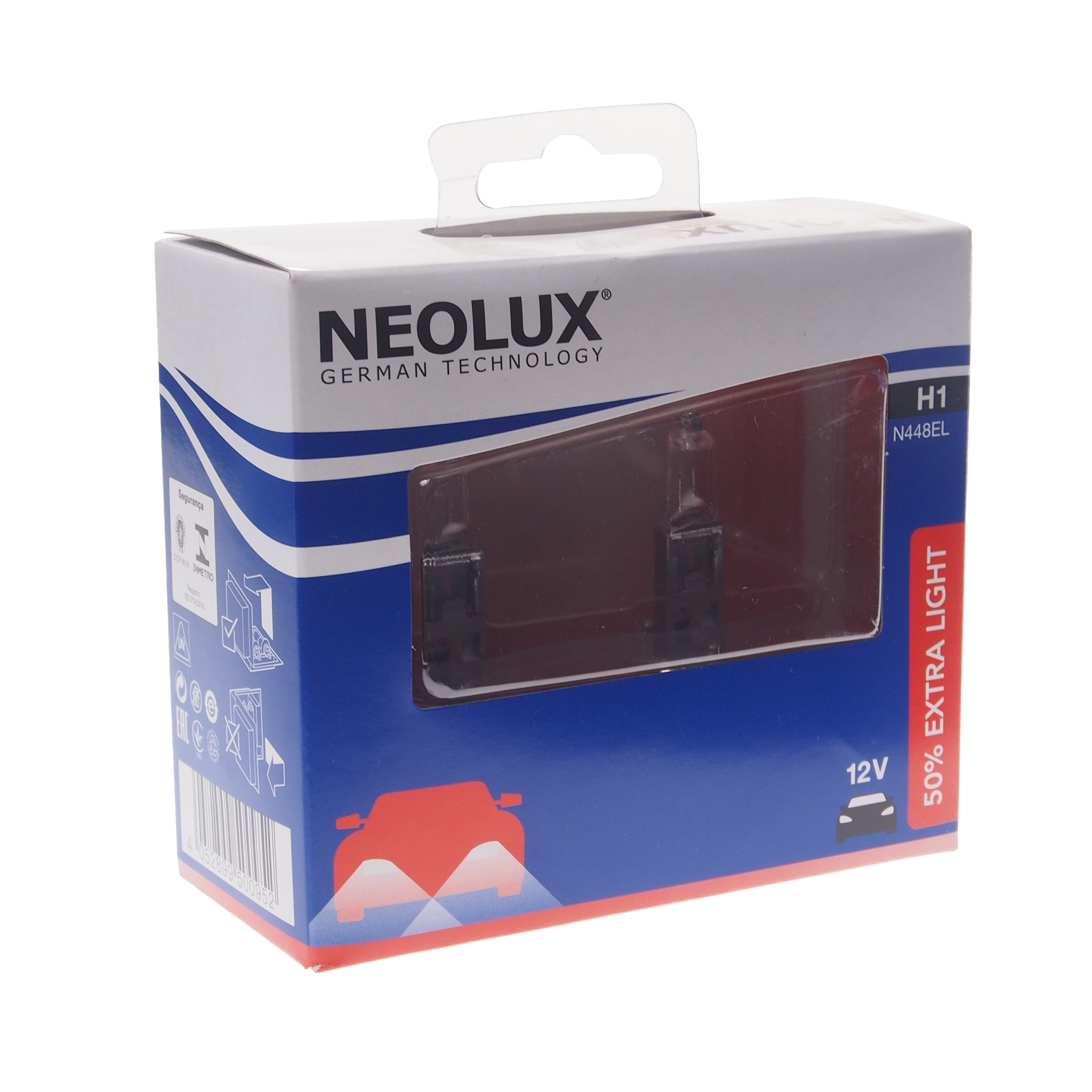 4cbd37aa-6386-11ea-a251-04d9f508137a Автолампа H1 12V 55W +50% яркости  (N448EL_SCB)  NEOLUX   2шт.