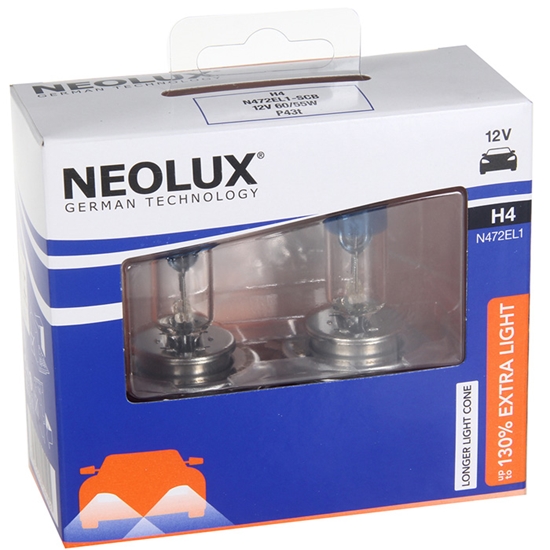 ce670753-5ede-11ea-a250-04d9f508137a Автолампа H4 12V 60 55W + 50% яркости  (N472ЕL-SCB)  NEOLUX  (к