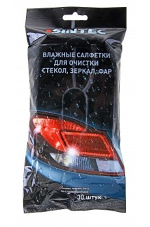 27a8f0a8-cb1e-11e5-8792-001e673659ad Sintec cалфетки влажные для очистки стёкол,зеркал,фар.  (64шт)
